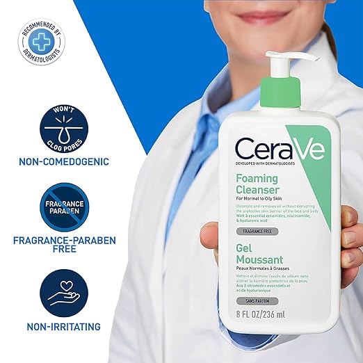 CeraVe Foaming facial Cleanser for Normal to Oily Skin (236 ml)