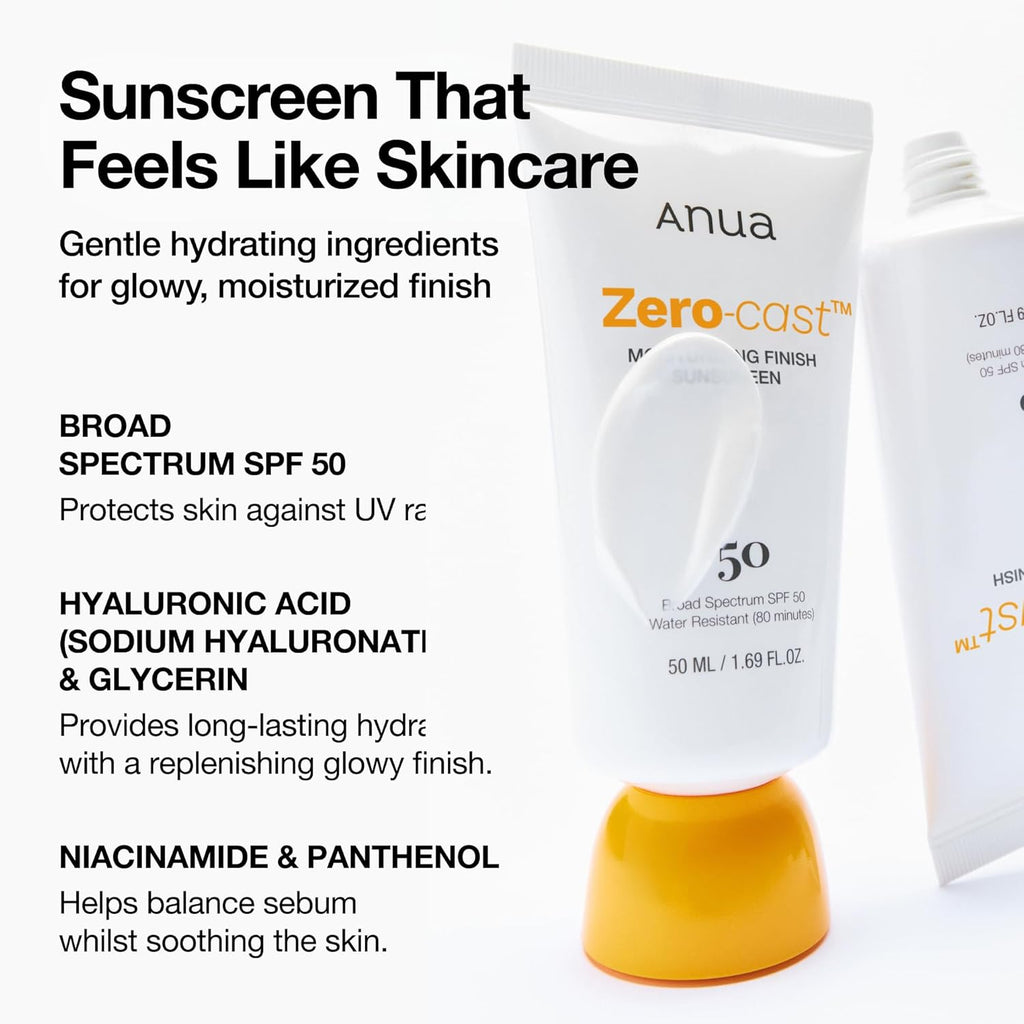 Anua - Zero-Cast Moisturizing Sunscreen SPF 50+ (Original)